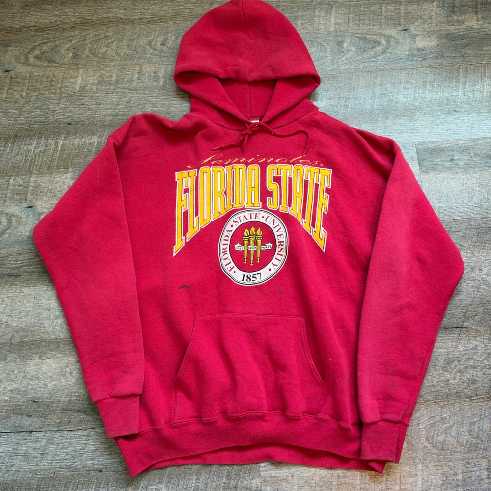 Florida State Seminoles FSU Vintage Hoodie XL Relaxed Red Graphic Sweatshirt